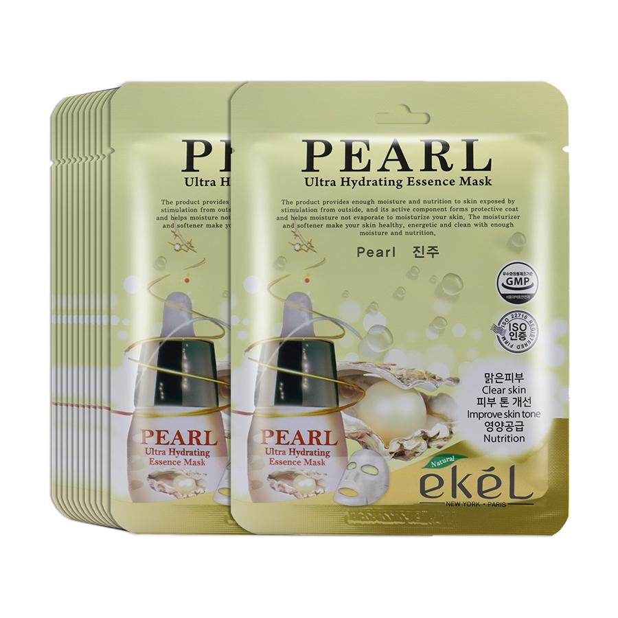 Combo 10 mặt nạ dưỡng da tặng 3 mặt nạ dưỡng da bất kỳ EKEL Pearl ULtra Hydrating Essence Mask