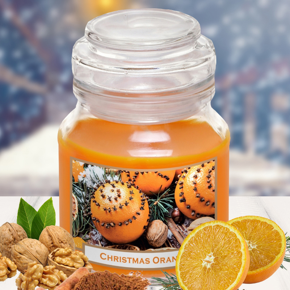 Hũ nến thơm tinh dầu Batek Christmas Orange 130g QT06653 - cam, quế, đinh hương