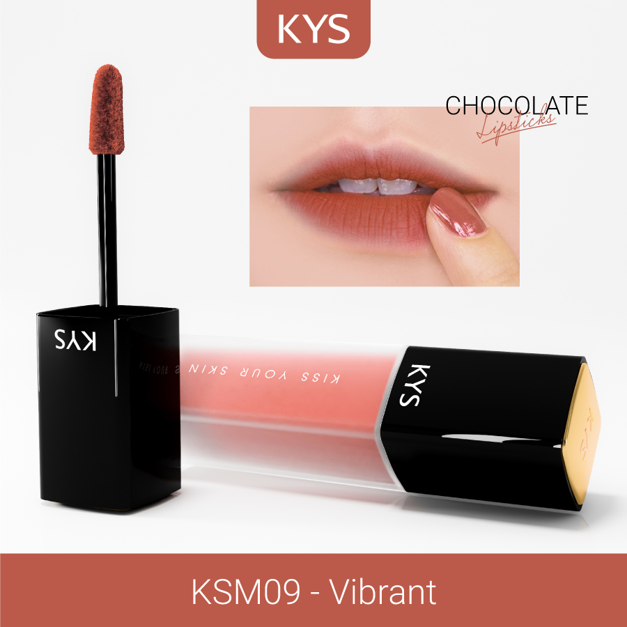 Chocolate Matte Liquid Lipstick KYS – VIBRANT CAM HỒNG ĐẤT