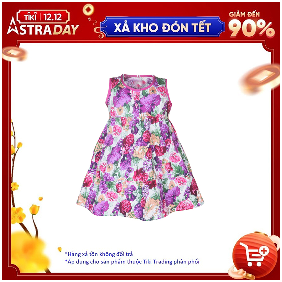 Đầm Sát Nách Hoa Tím Hồng Cuckeo Kids HC721