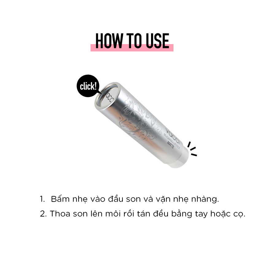 SON LÌ CAO CẤP THẾ HỆ MỚI LÂU PHAI VACCI - VACCI MUGWANG MATTE LIPSTICK