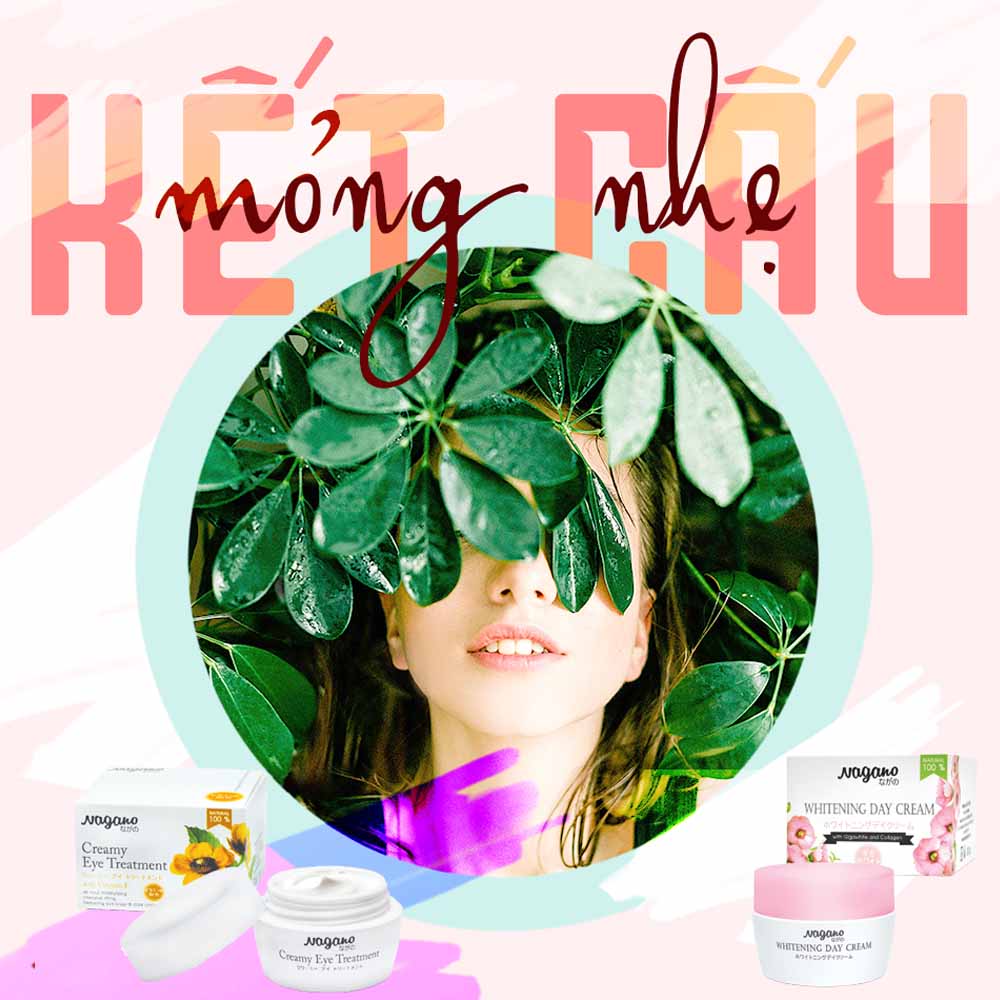 Combo Kem Dưỡng Trắng Da Ban Ngày Và Kem Trẻ Hóa Da Vùng Mắt Nagano Japan - Whitening Day Cream & Creamy Eye Treatment - Bộ đôi ngăn ngừa mụn đầu đen, tàn nhang, giảm quầng thâm và nếp nhăn quanh mắt