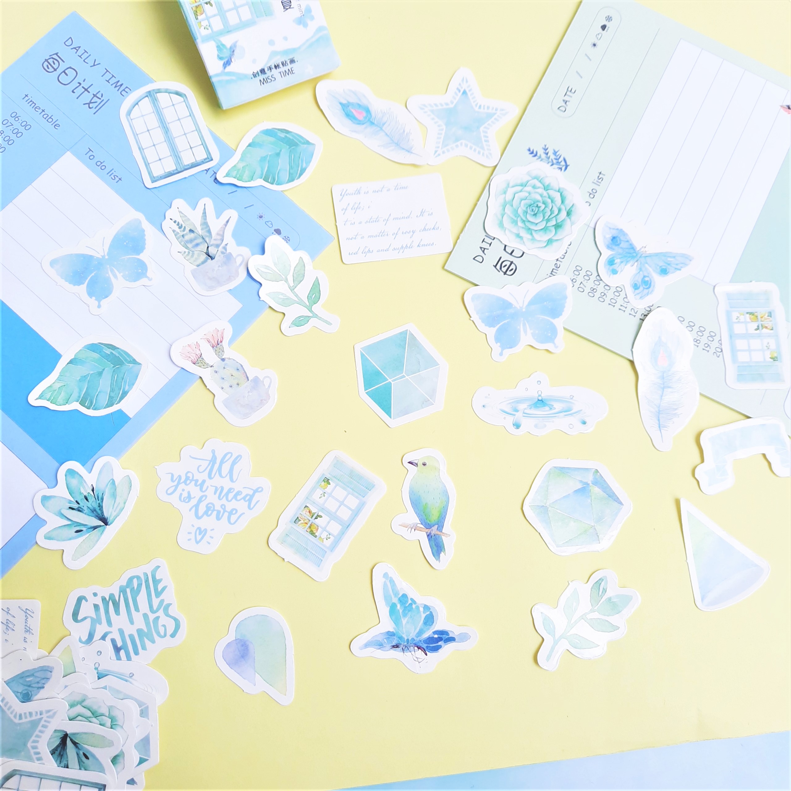 Hộp 46 Miếng Dán Sticker Trang Trí Chủ Đề Summer Of Mint