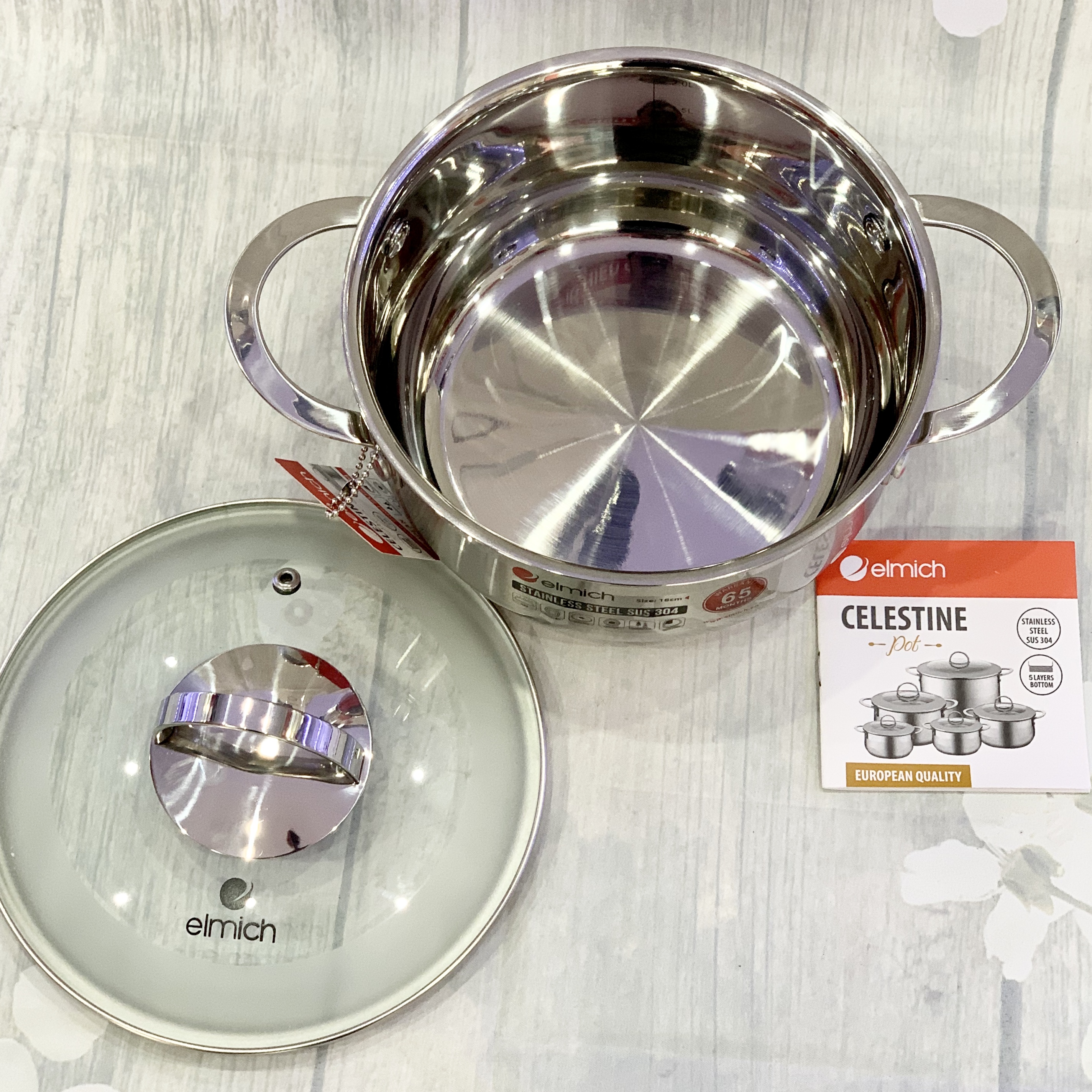 XOONG INOX 304 CELESTINE CAO CẤP 5 LỚP ĐÁY TỪ 24 CM