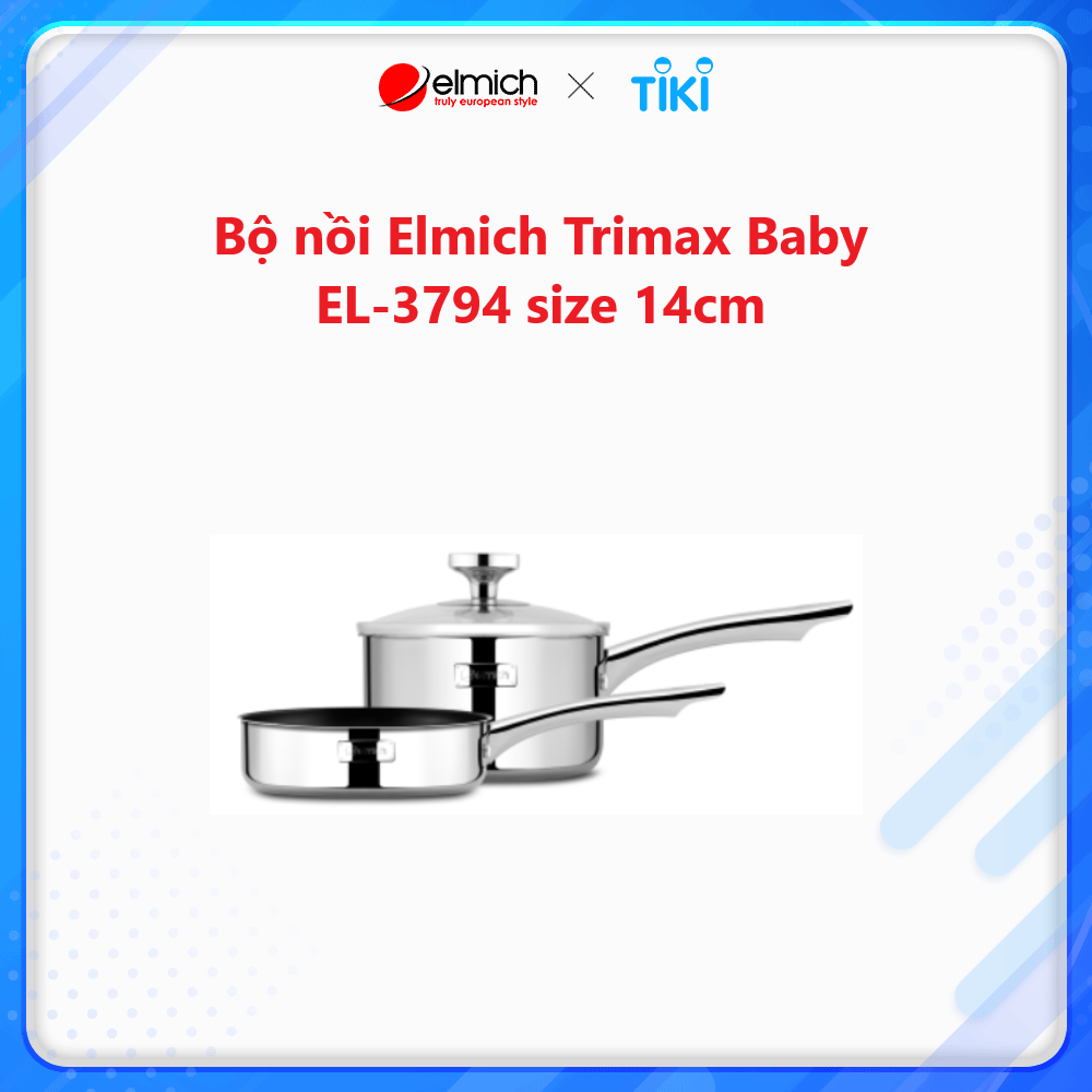 Bộ inox Elmich Tri-max baby EL3794 size 14cm