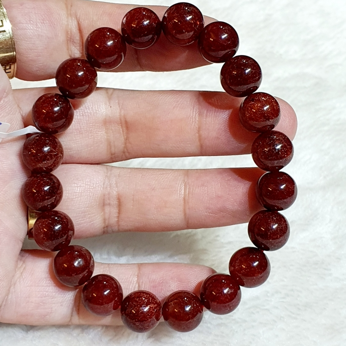 Vòng Tay Đá Thạch Anh Tóc Đỏ Thiên Nhiên Size 10li - VTCT0040