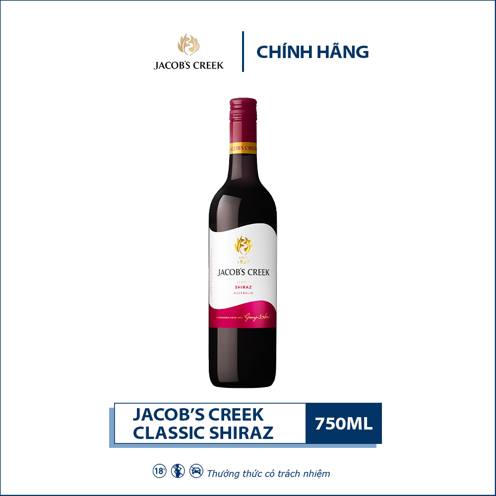 Rượu vang đỏ Úc Jacob's Creek Classic Shiraz 750ml 12.9% - 14.9% - Không hộp