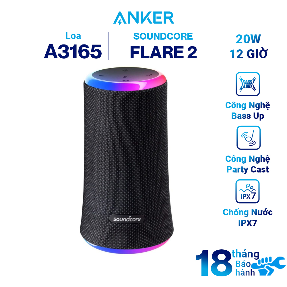 Loa Bluetooth Anker SoundCore Flare 2 20W - A3165 - Hàng Chính Hãng