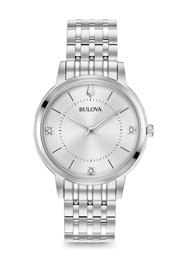 Đồng Hồ BULOVA Nữ Đính Kim Cương Dây Kim Loại Pin-Quartz 96P183 - Mặt Trắng (31mm)