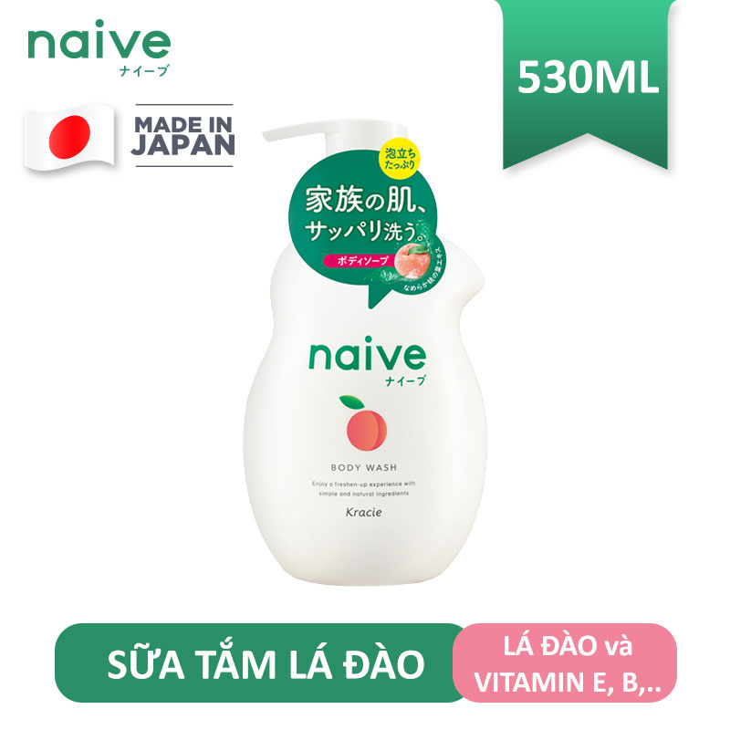 Combo Chăm Sóc Da Mặt Và Body Hương Lá Đào Dịu Nhẹ : Sữa Rữa Mặt Naive 130gr + Sữa Tắm Naive 530ml