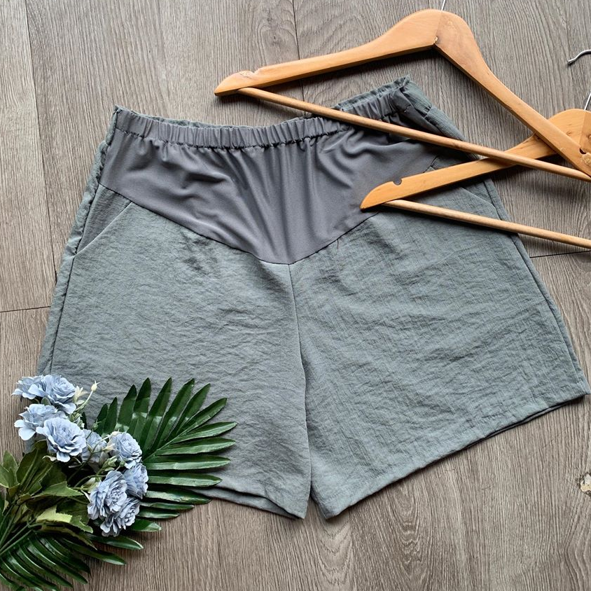 Quần Short đũi bầu và sau sinh chất linen, 4 màu cực xinh, có túi hai bên tiện lợi, đáp bụng cotton mềm mỏng, ôm bụng, có đai chun điều chỉnh - Thiết kế bởi LAMME