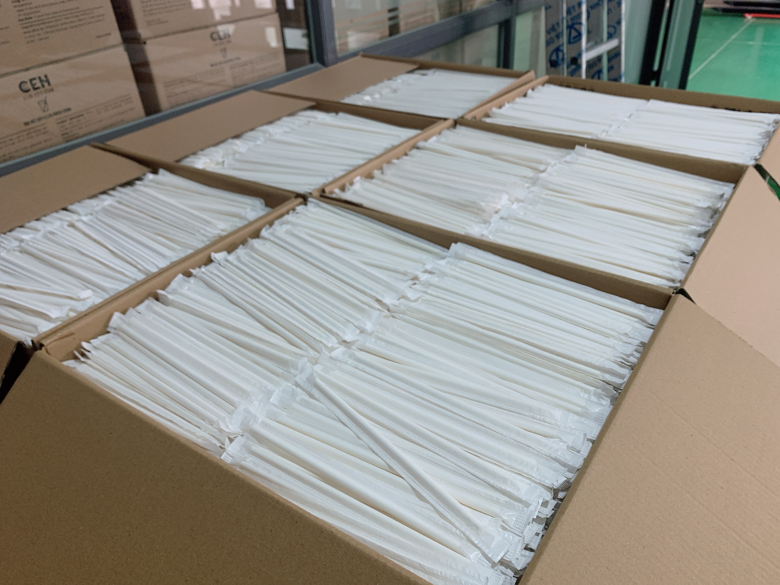 Ống hút giấy cao cấp Clean Paper Straw _ thùng 2500 ống có bọc giấy kích thước 6mm x 197mm dùng uống cà phê nước ép...