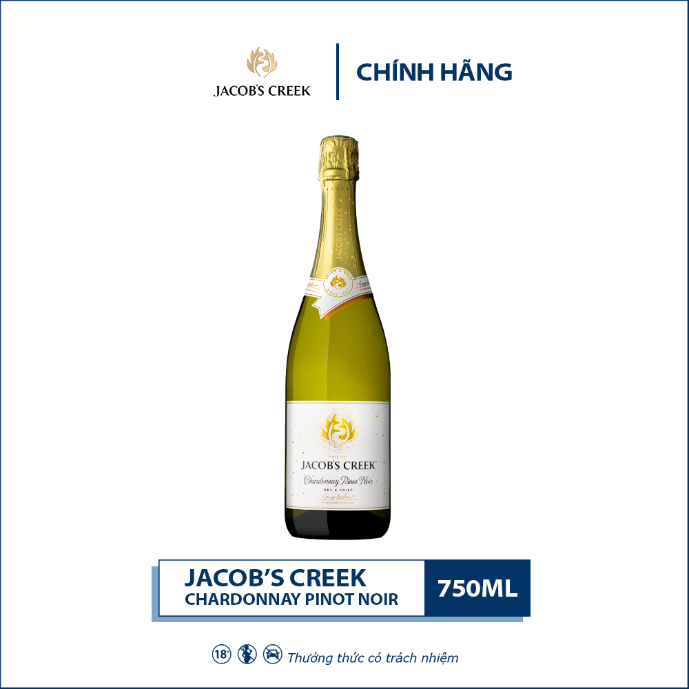 Rượu vang nổ sparkling Jacob's Creek Chardonnay Pinot Noir 750ml 10.5% - 12.5% - Không Hộp