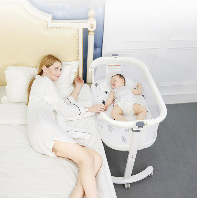 Cũi kề giường đa năng cho bé, nôi di động, giường cũi đa năng