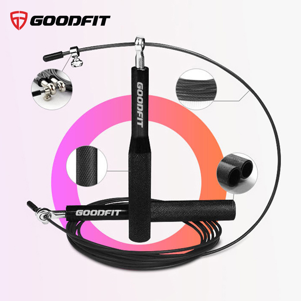 Dây nhảy lõi thép, dây nhảy thể dục, thể lực GoodFit chiều dài 3m, trục xoay 360 độ Goodfit GF901JR