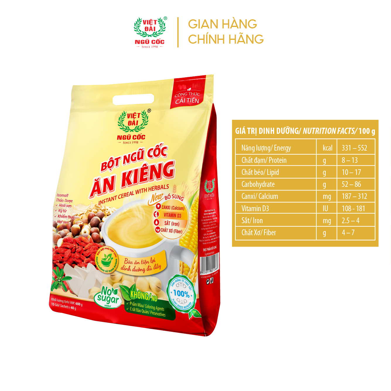 Bột ngũ cốc ăn kiêng 600g