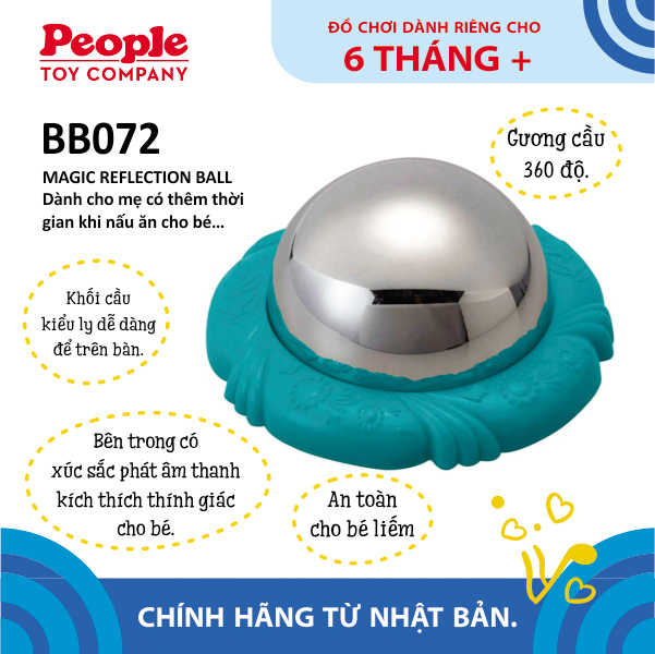 Đồ chơi bé sơ sinh 6 tháng tuổi - Xúc xắc gương cầu kích thích trí tò mò Magic Reflection Ball - Brain Builder BB072