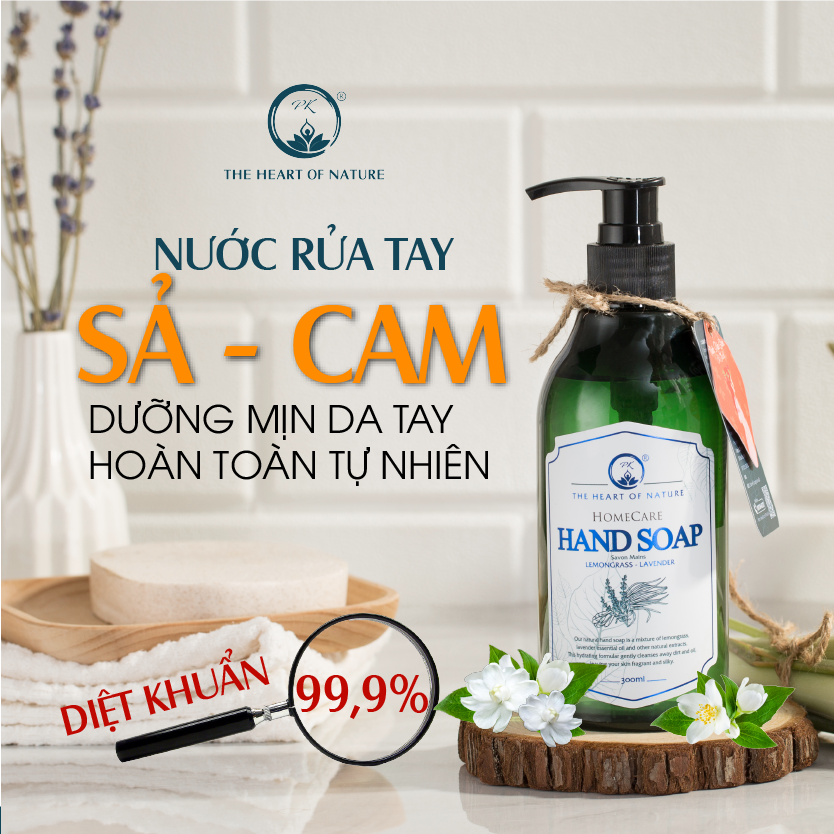 Nước Rửa Tay Tinh Dầu Thảo Mộc Hữu Cơ Organic PK 300ML - Tiêu diệt 99.9% vi khuẩn gây bệnh - Hương thơm tinh dầu nhẹ nhàng - Mềm mại cho da tay mẹ, an toàn cho bé.