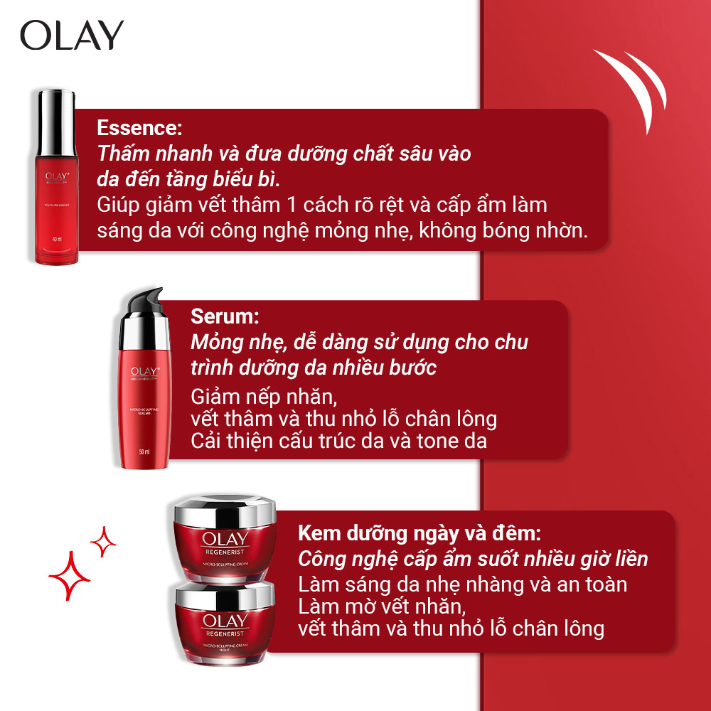 Combo Kem Dưỡng Da OLAY Regenerist Tái Tạo Và Phục Hồi Da Lão Hóa