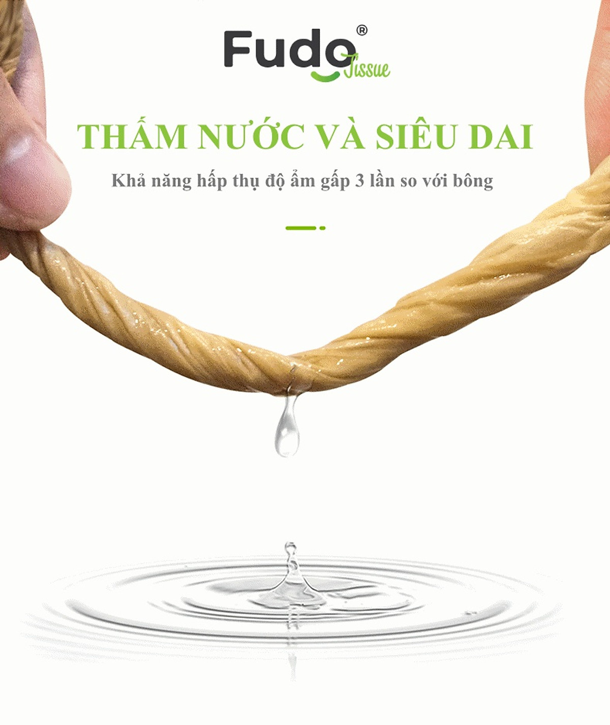 Giấy cuộn không lõi Fudo TISSUERolls từ sợi tre - Thùng 48 cuộn