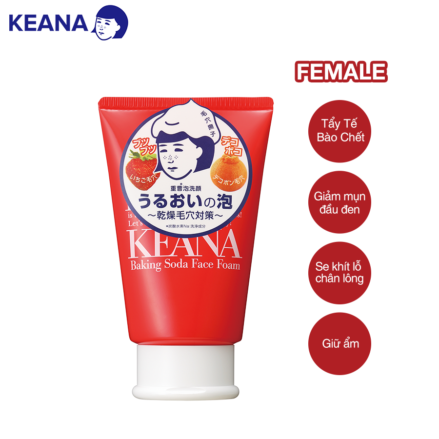 Sữa Rửa Mặt Tạo Bọt Giảm Mụn Đầu Đen Keana Baking Soda Foam Wash (100G) - HÀNG CHÍNH HÃNG