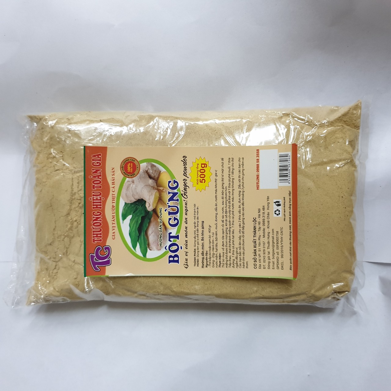 Bột gừng Toàn Gia 500g/gói