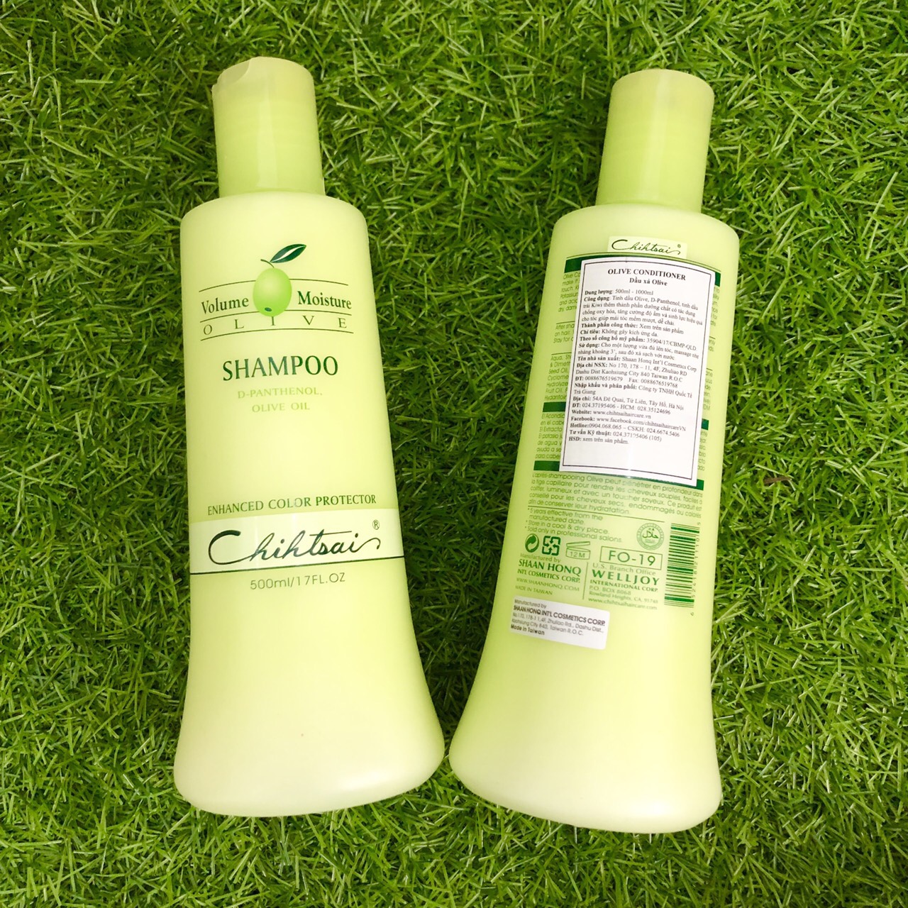 Cặp dầu gội xả siêu mượt Chihtsai Volume Moisture Olive Shampoo & Conditioner 500ml