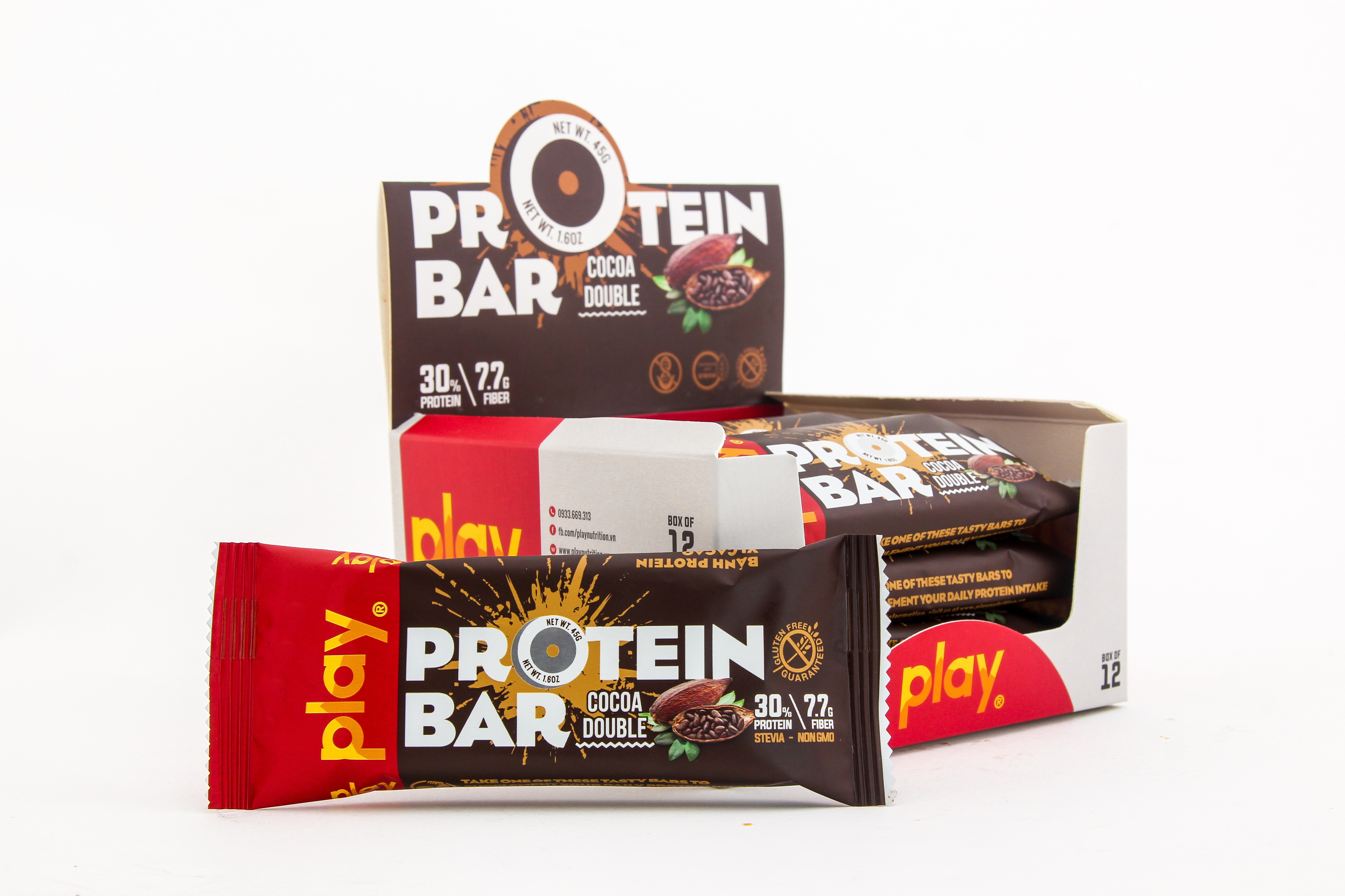 Hộp 12 Thanh Protein PLAY Vị Cacao 