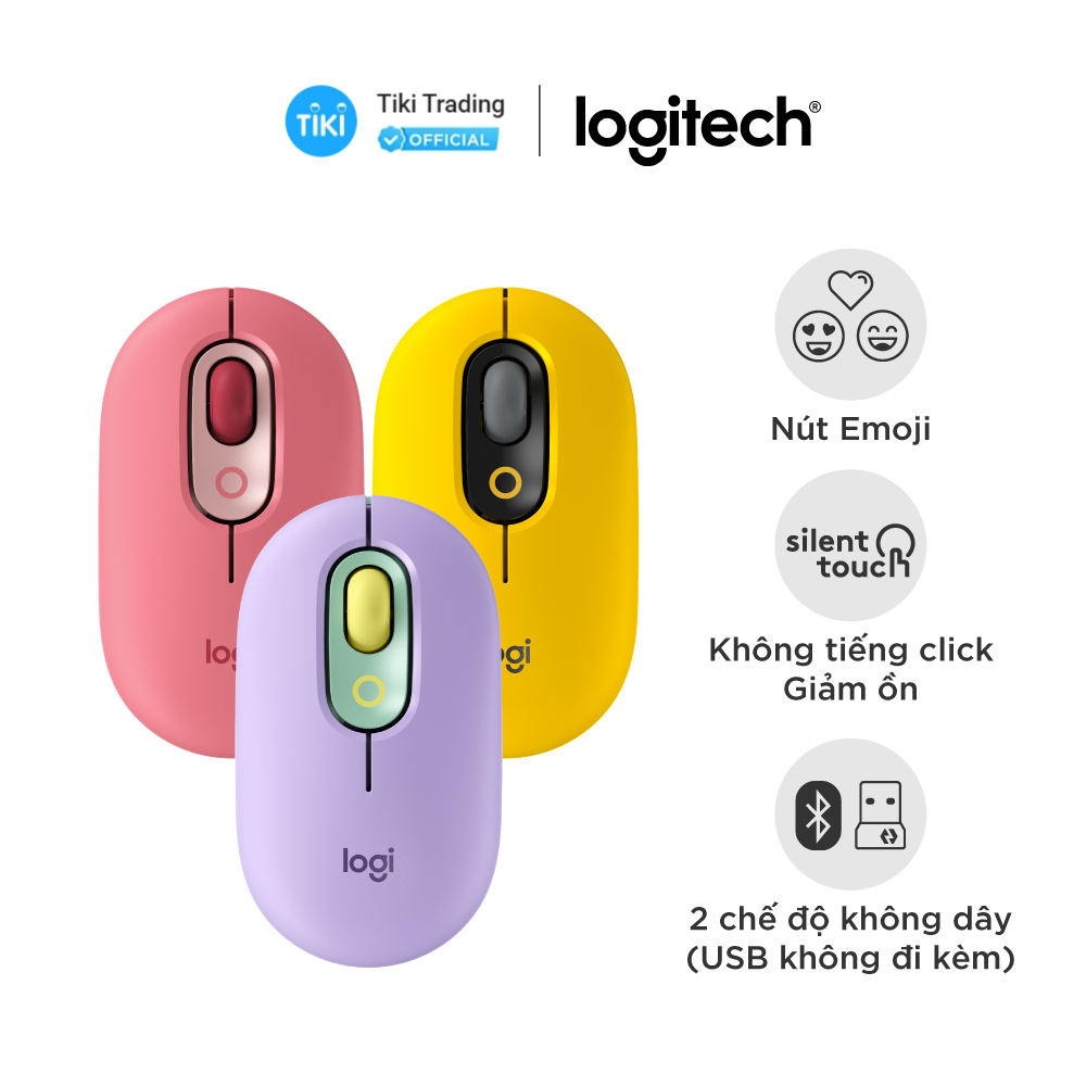 Chuột không dây bluetooth Logitech POP Mouse - Hàng chính hãng