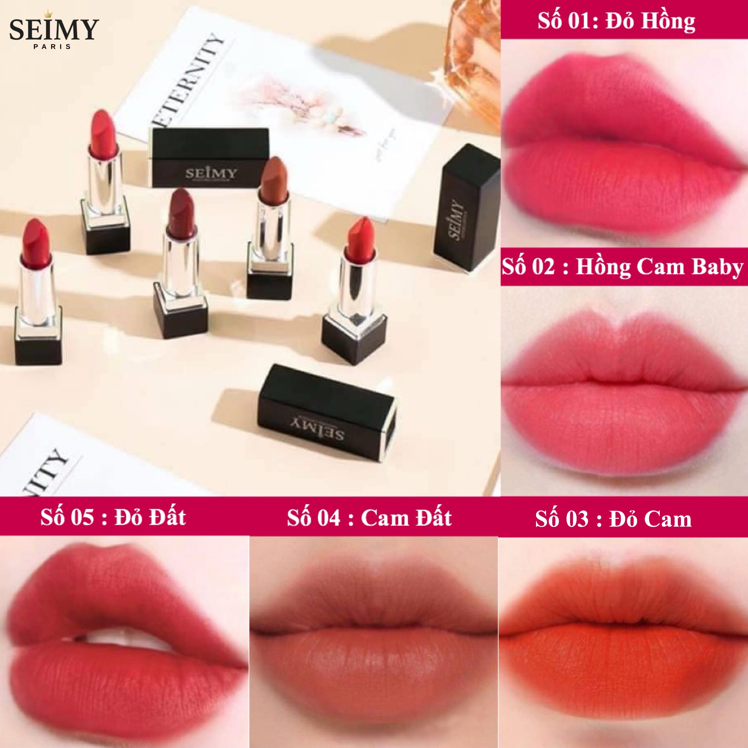 Son lì thiên nhiên không chì Seimy - Nature Lipstick sử dụng được cho bà bầu - son thỏi dưỡng môi