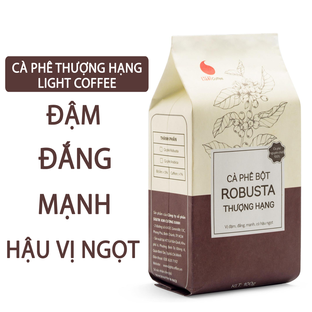 Cà Phê Nguyên chất 100% Robusta Thượng Hạng - Light Coffee (100g)