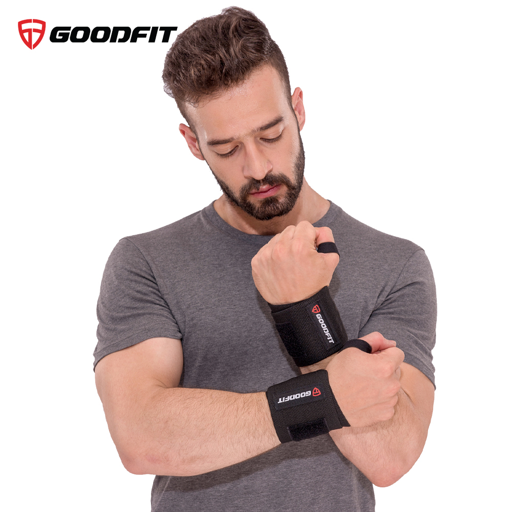 Băng quấn trợ lực khớp cổ tay tập gym, tập boxing GoodFit co giãn 4 chiều, khóa dán chắc chăn GF301W