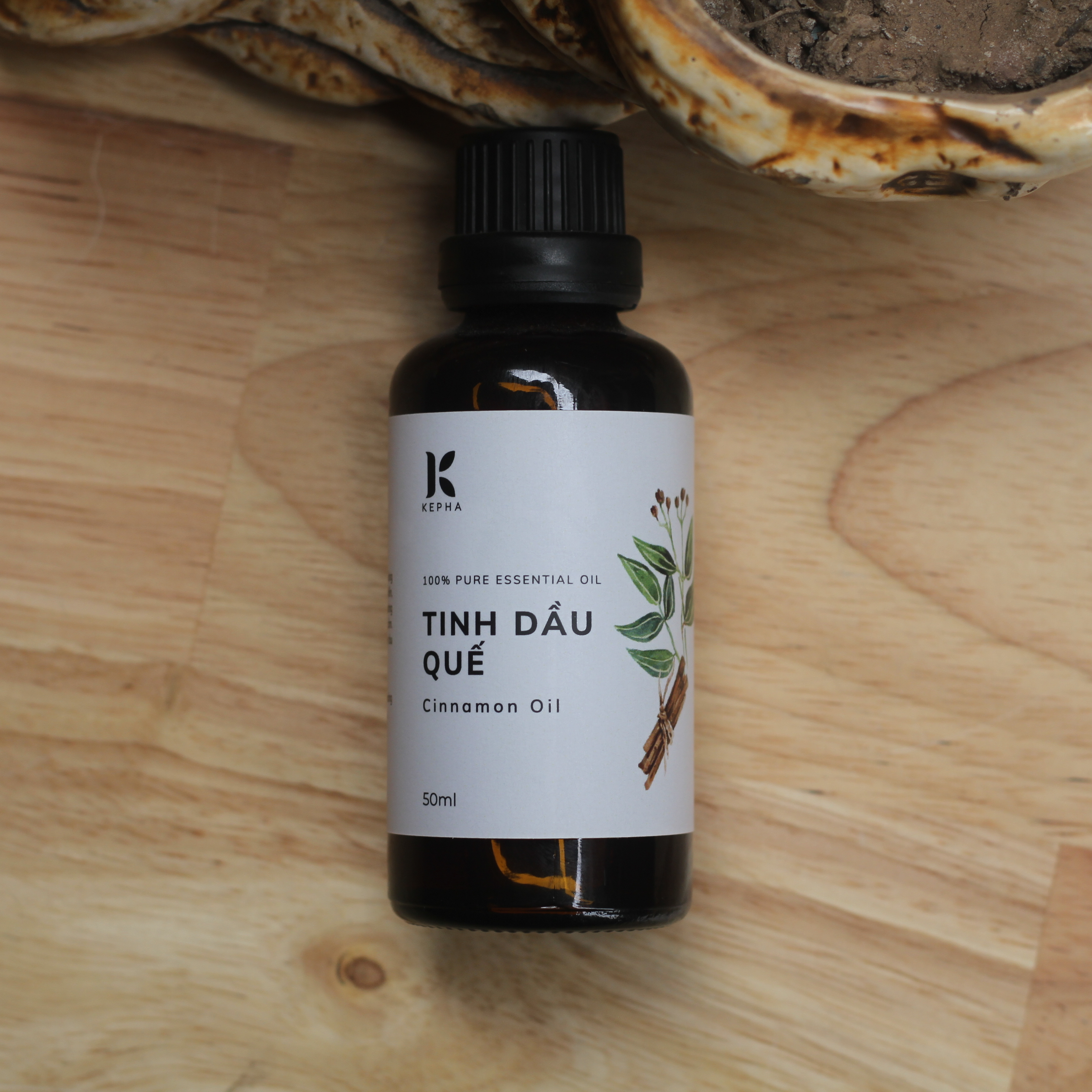 Tinh dầu Quế Kepha 50ml - Cassia Essential oil - Nguyên chất 100% - Khử mùi, lau nhà, làm sạch không khí