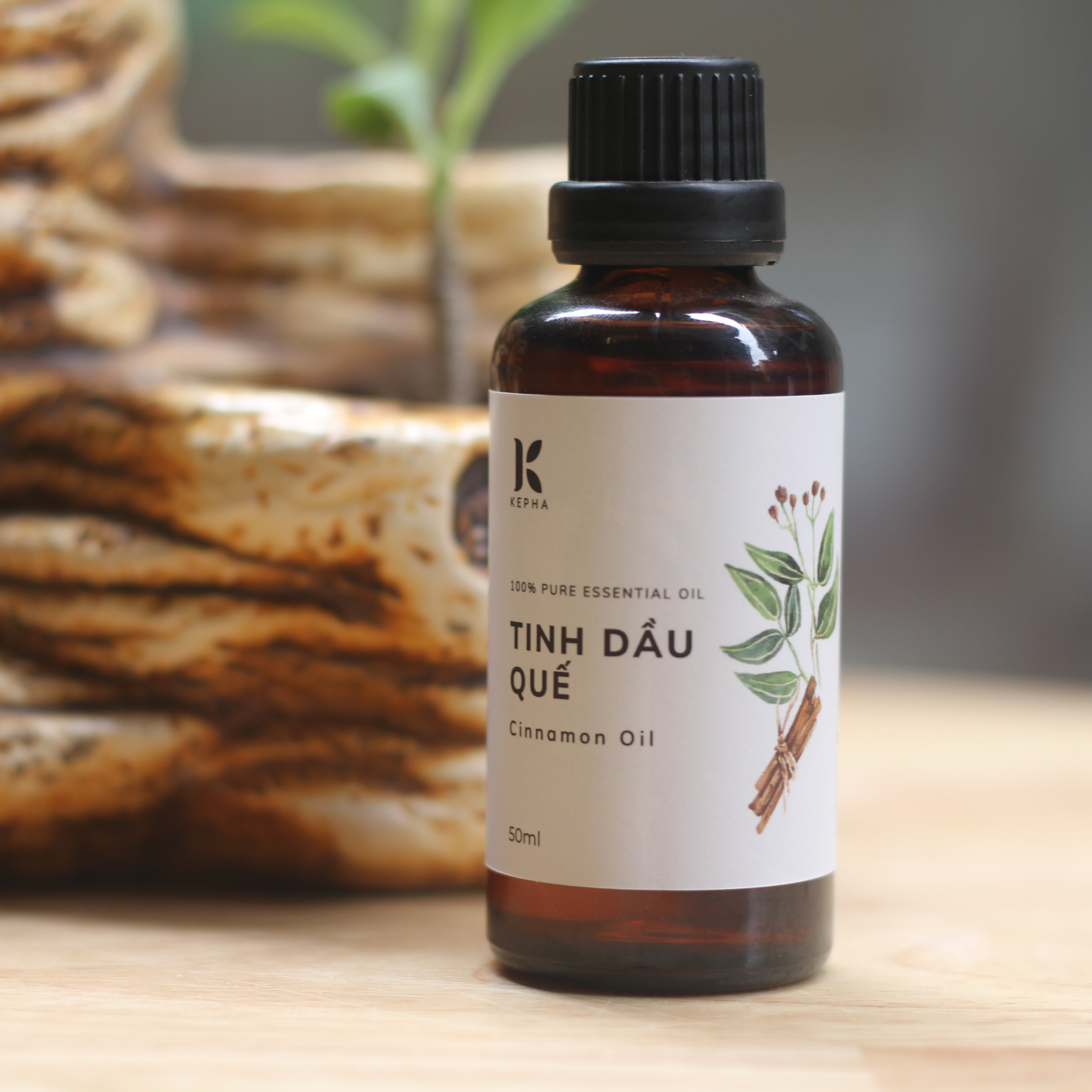 Tinh dầu Quế Kepha 50ml - Cassia Essential oil - Nguyên chất 100% - Khử mùi, lau nhà, làm sạch không khí