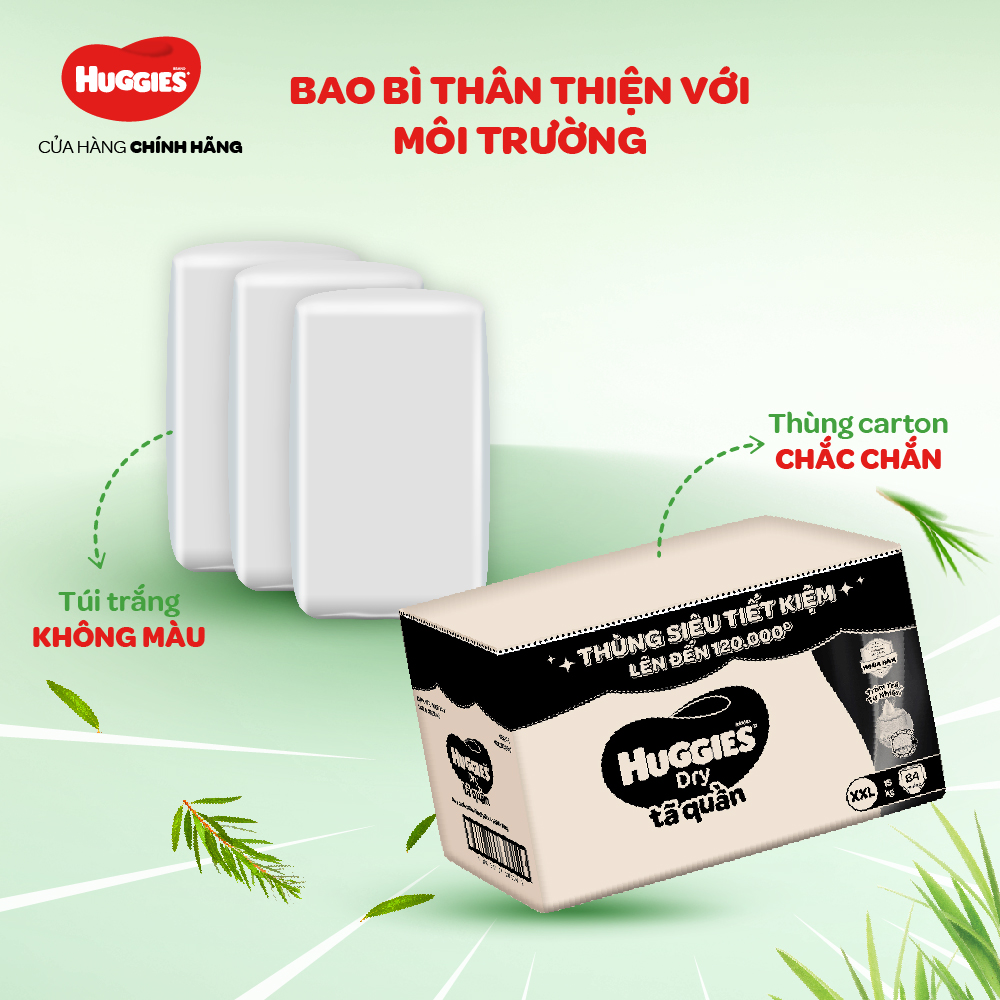 Tã quần Huggies Dry Tràm Trà Tự Nhiên MEGA JUMBO