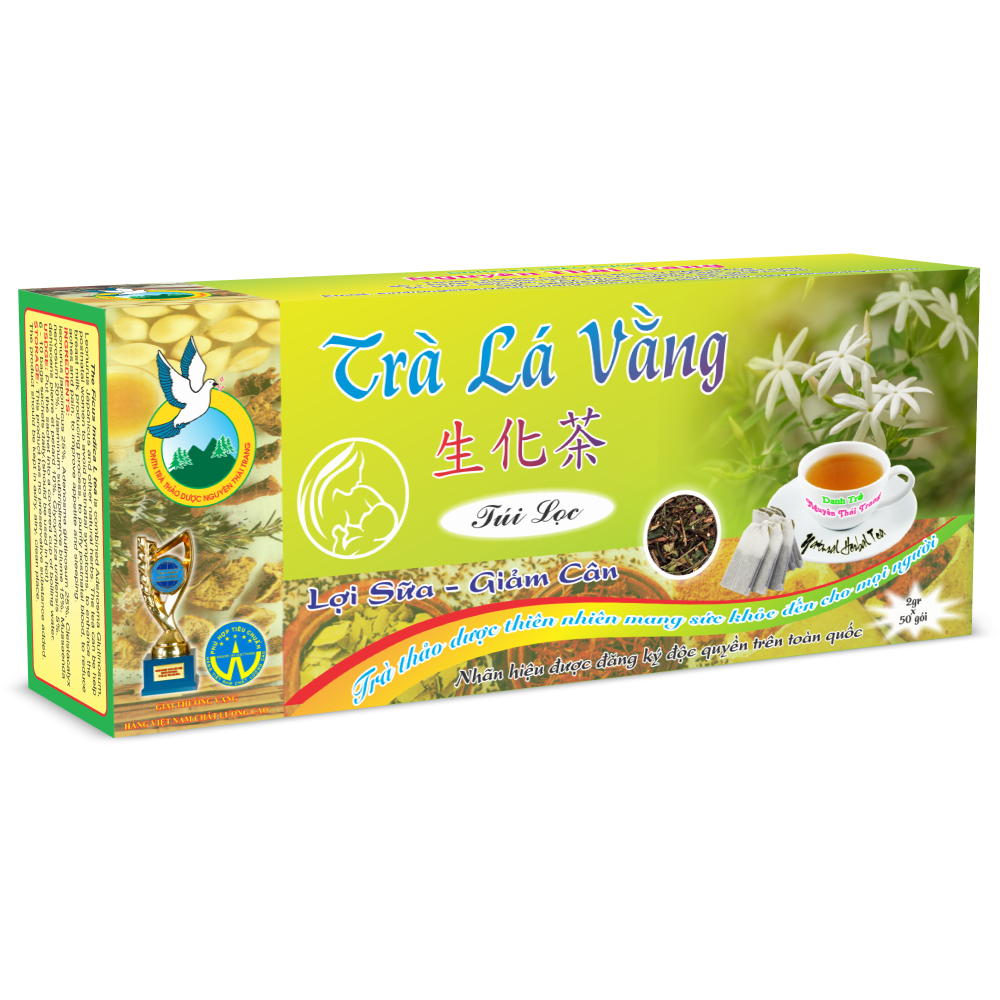 Combo 5 Hộp Trà Lá Vằng  Lợi Sữa (Hộp 50 Túi Lọc X 2g) - Nguyên Thái Trang – Thảo Dược Thiên Nhiên – Tốt Cho Sức Khỏe