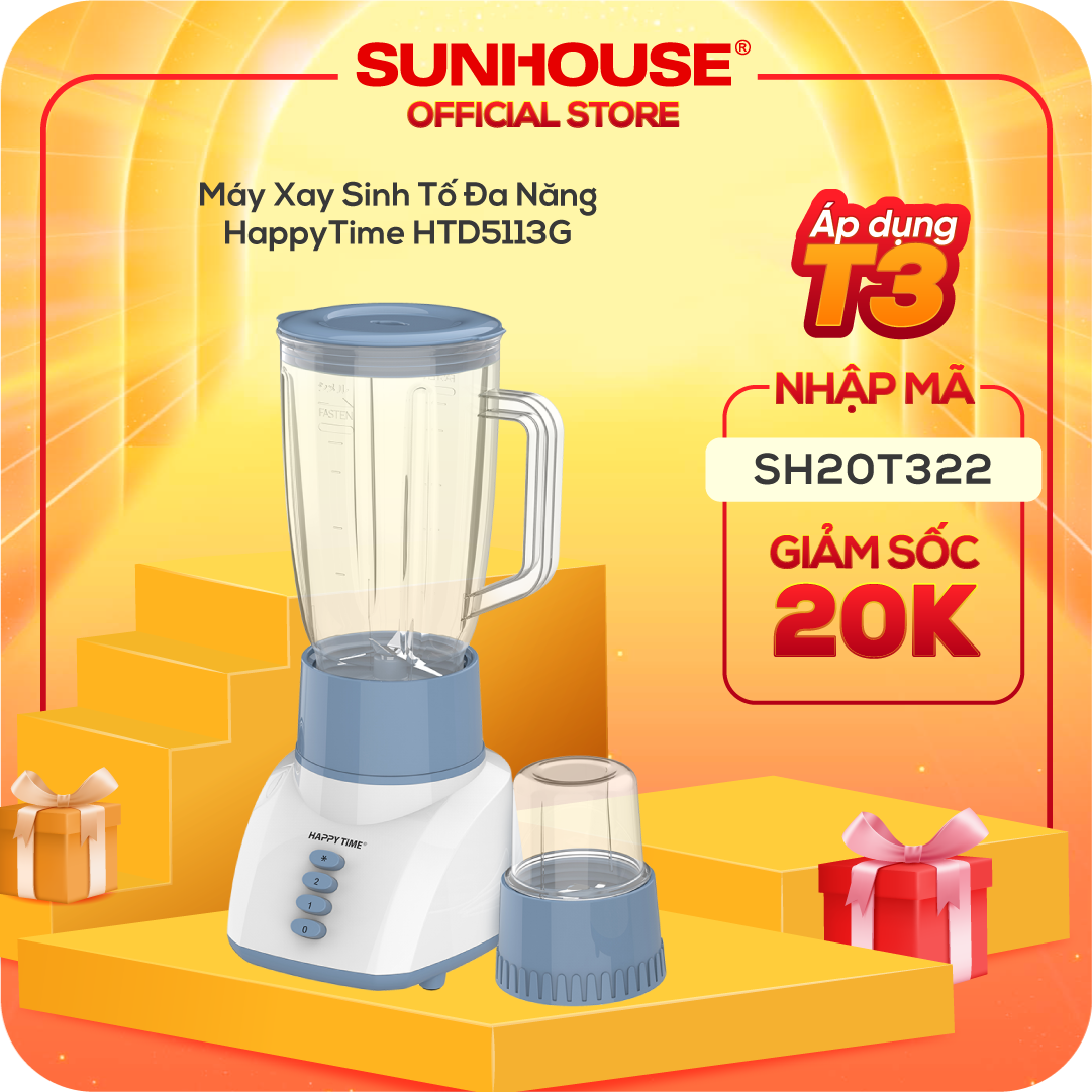 Máy Xay Sinh Tố Đa Năng Sunhouse HappyTime HTD5113G (Xanh) 350W - Hàng chính hãng