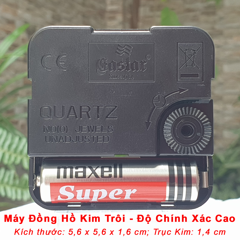 Hình ảnh MÁY ĐỒNG HỒ TREO TƯỜNG KIM TRÔI CAO CẤP EASTAR – BỘ KIM VÀNG ĐỒNG CÓ DẠ QUANG  – KÈM PIN MAXELL