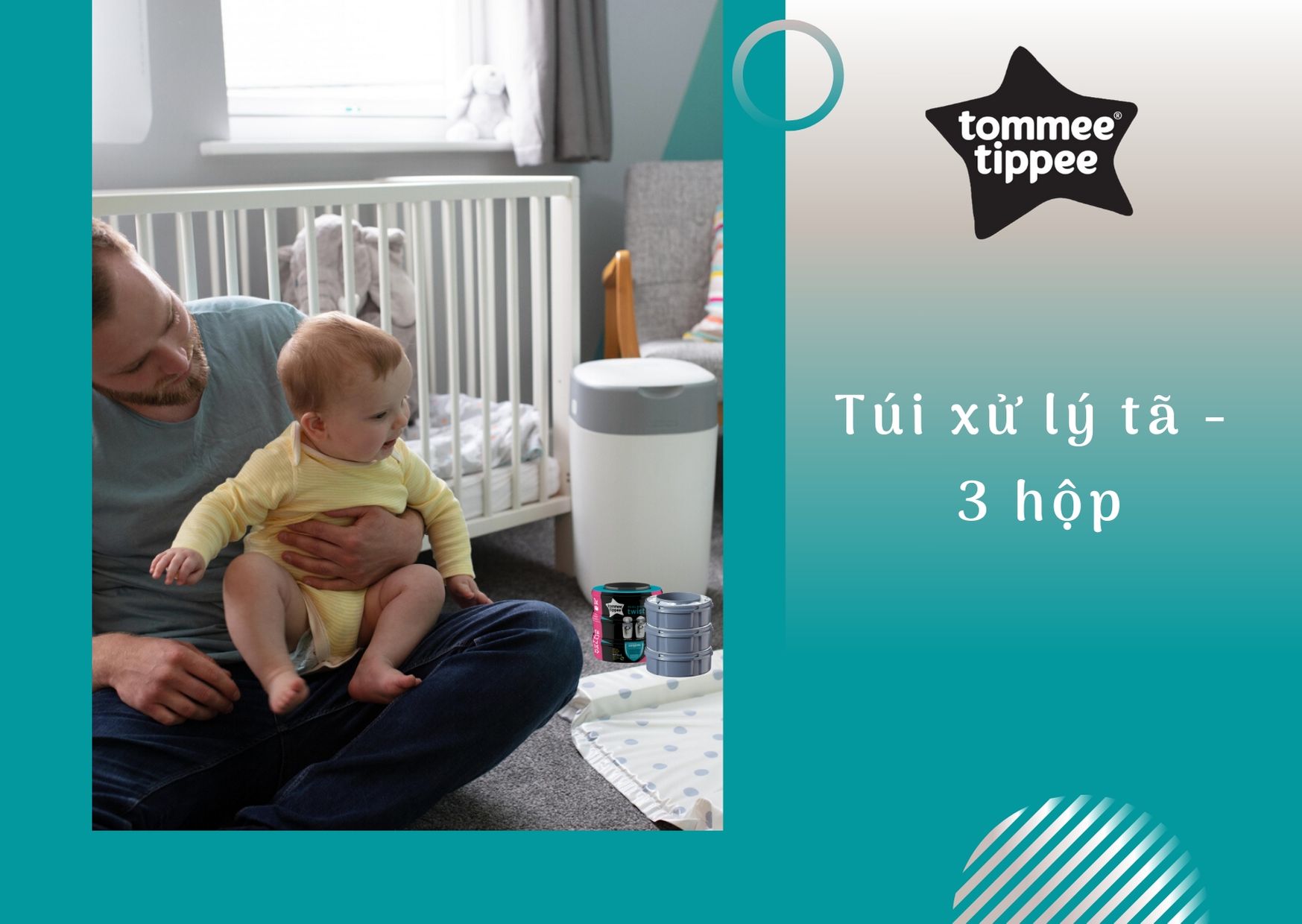 Túi xử lý tã cho bé Tommee Tippee (3 hộp)