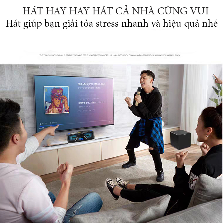 Loa karaoke gồm 2 micro không dây kết nối bluetooth D221 ( hàng nhập khẩu ) tặng 1 bộ chuyển đổi cáp quang