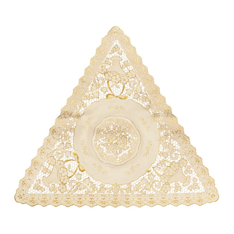 Khăn lót bình hoa hình tam giác nhũ vàng của Nhật Bản (40cm)
