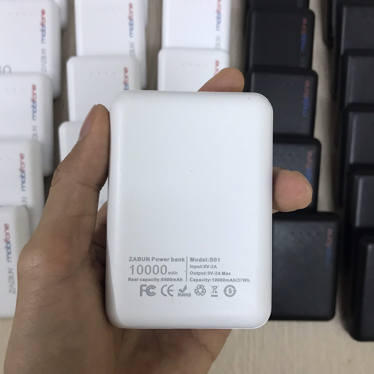 Sạc dự phòng mini  cao cấp siêu bền Zabun B01 10000mAh - màu Trắng . Hàng Chính Hãng