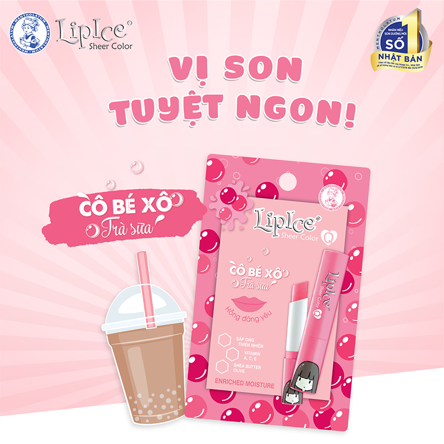 Son dưỡng có màu tự nhiên LipIce Sheer Color Q Strawberry Tea (Trà dâu) 2.4g