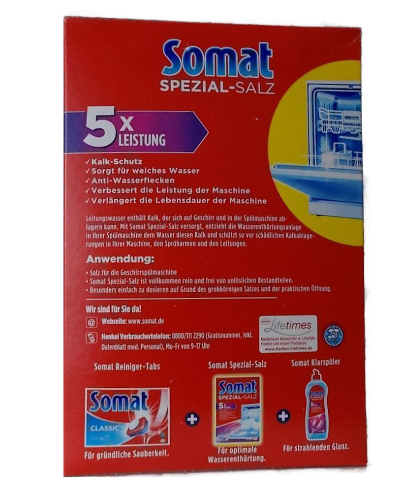 Muối rửa Bát - Ly Somat 1.2kg - Đức