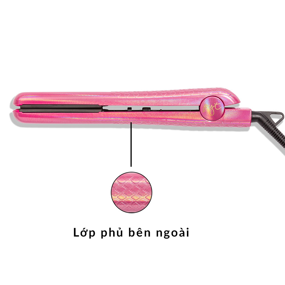 Máy Ép Tóc Lõi Sứ PYT Ceramic Styling Tool (2 trong 1) - Màu Hồng Ánh Kim - Công Nghệ Nhiệt Hồng Ngoại Xa - Có Thể Vừa Duỗi Và Uốn Tóc