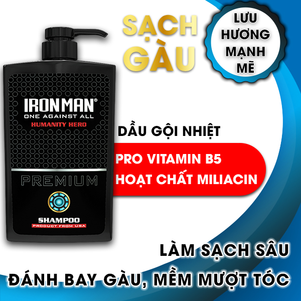 Dầu gội hương nước hoa nam  Ironman Humanity Hero 650g +sữa tắm dành cho da nhờn,thơm lâu nam Ironman Encounter 650g