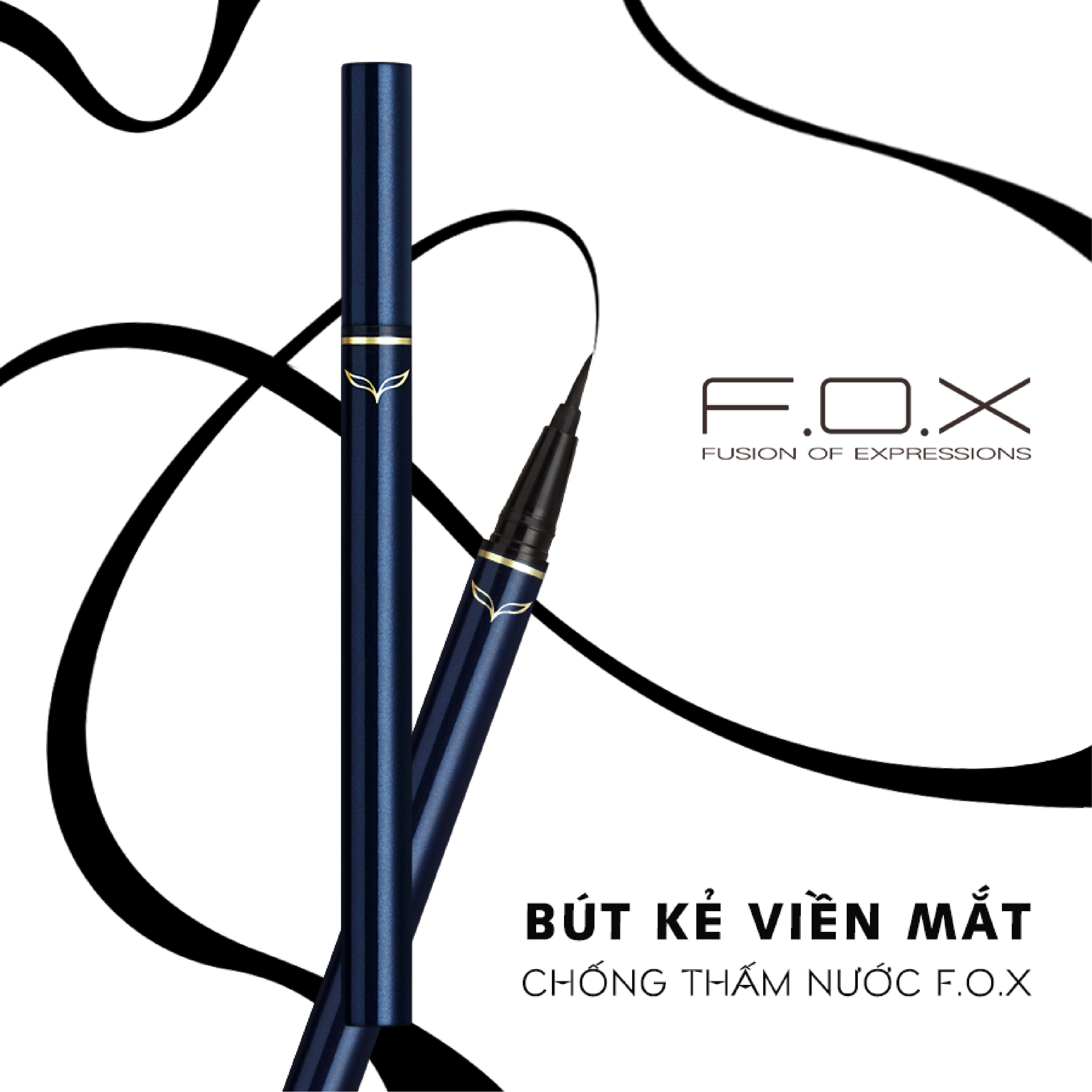 Bút Kẻ Viền Mắt Chống Thấm Nước F.O.X Waterproof Liquid Eye Liner 0.5g