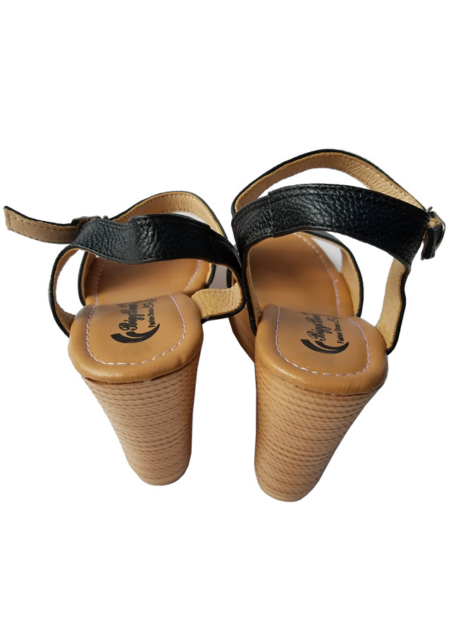 Giày Sandal Đế Xuồng Nữ BIGGBEN Da Bò Thật SDX07