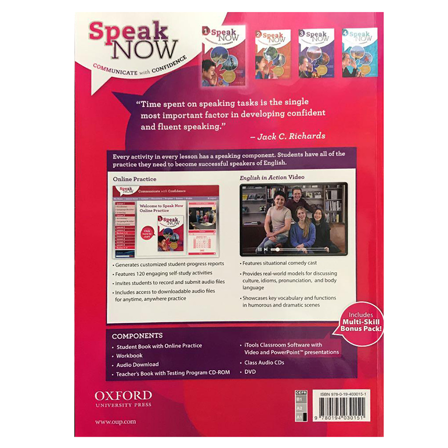 Speak Now 1 Student Book with Online Practice