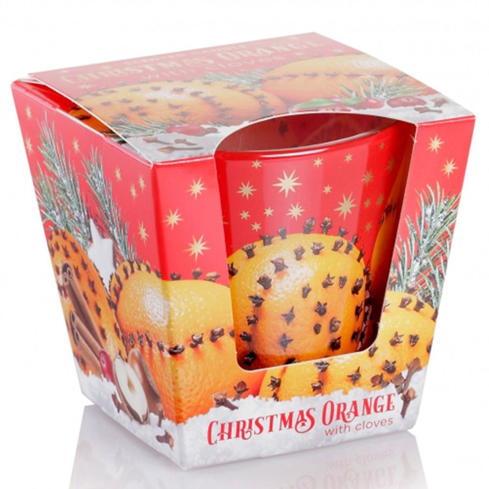 Ly nến thơm tinh dầu Bartek Christmas Orange 115g QT06455 - cam, quế, đinh hương (giao mẫu ngẫu nhiên)